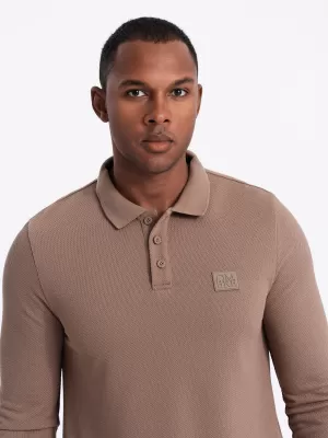 Pánské triko OMBRE OM-POLS-0131 BROWN