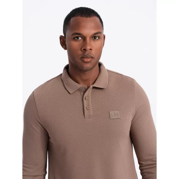  Pánské triko OMBRE OM-POLS-0131 BROWN 