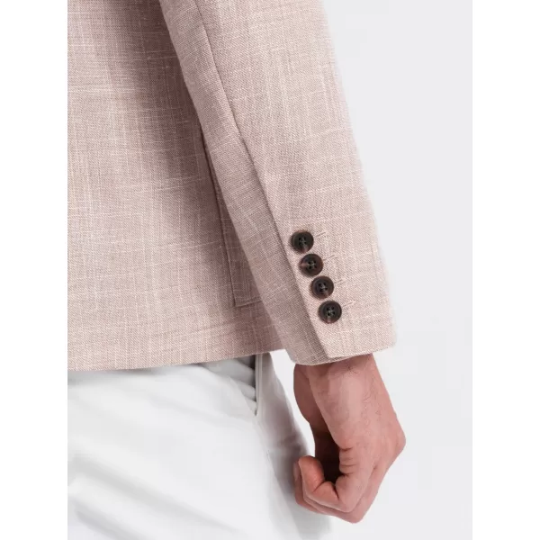  Pánské sako OMBRE OM-BLZB-0128 LIGHT BEIGE 