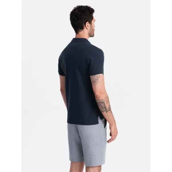  Pánské triko s límečkem OMBRE OM-POBS-0100 NAVY BLUE 