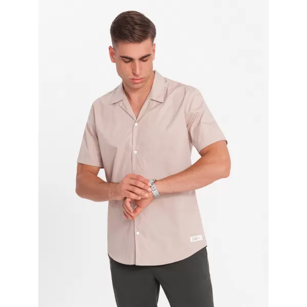  Pánská košile OMBRE OM-SHSS-0168 LIGHT BROWN 