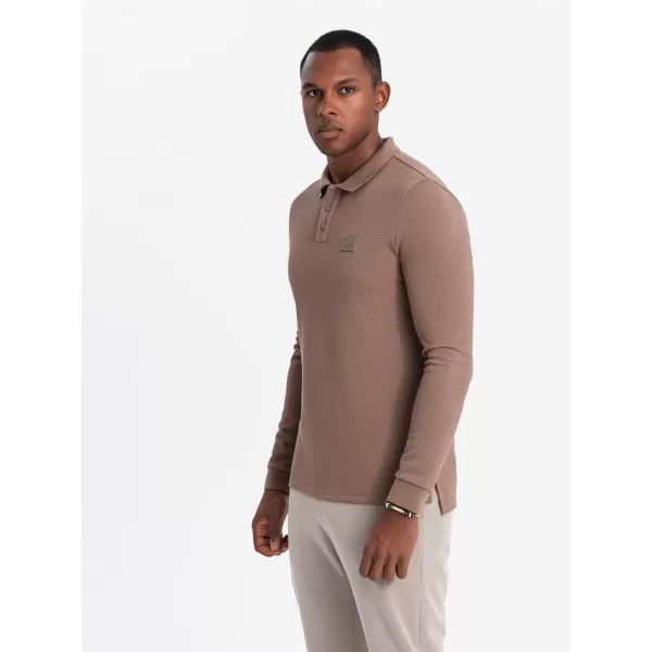  Pánské triko OMBRE OM-POLS-0131 BROWN 