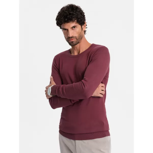  Pánský svetr OMBRE OM-SWBS-0106 BURGUNDY 