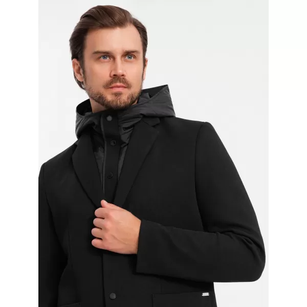  Pánské sako OMBRE OM-BLZB-0133 BLACK 