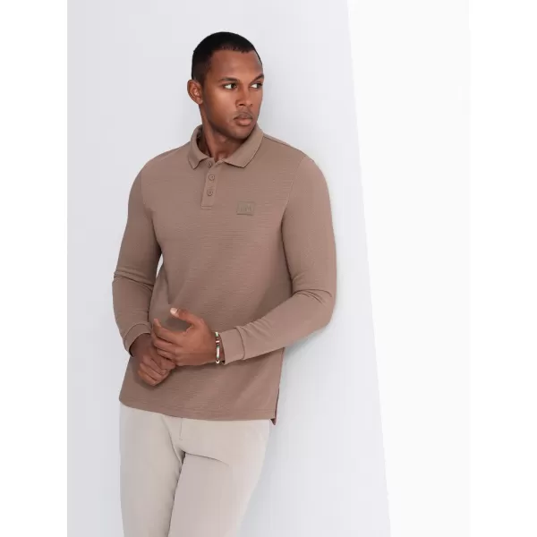  Pánské triko OMBRE OM-POLS-0131 BROWN 