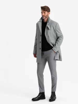 Pánský kabát OMBRE OM-COWC-0108 GREY