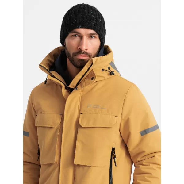  Pánská bunda OMBRE OM-JALJ-0169 YELLOW 