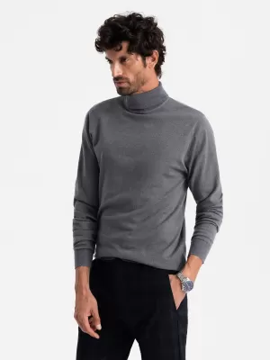 Pánský svetr OMBRE OM-SWTN-0101 GREY MELANGE
