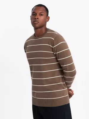 Pánský svetr OMBRE OM-SWSW-0143 BROWN