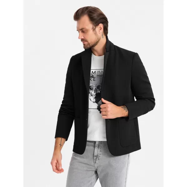  Pánské sako OMBRE OM-BLZB-0133 BLACK 
