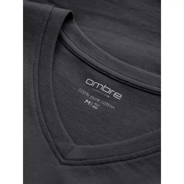  Pánské triko s dlouhým rukávem OMBRE OM-LSBL-0108 GRAPHITE 