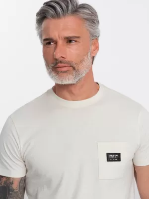 Pánské triko OMBRE OM-TSCT-0109 CREAM