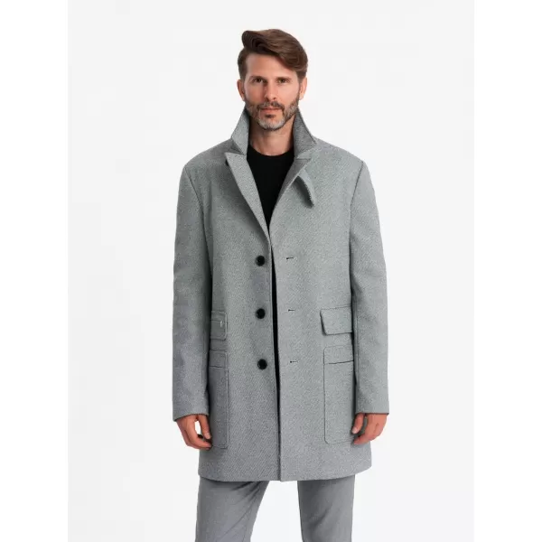  Pánský kabát OMBRE OM-COWC-0108 GREY 