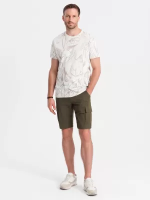 Pánské kraťasy OMBRE OM-SRCG-0133 DARK OLIVE