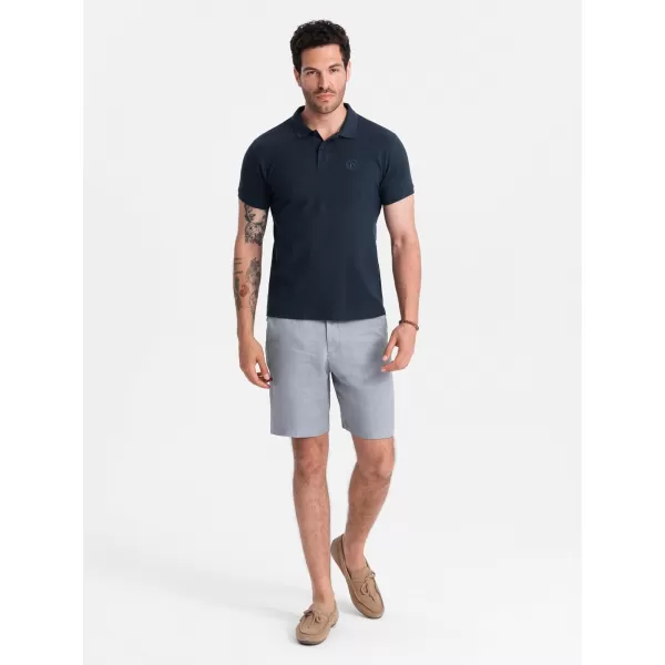  Pánské triko s límečkem OMBRE OM-POBS-0100 NAVY BLUE 