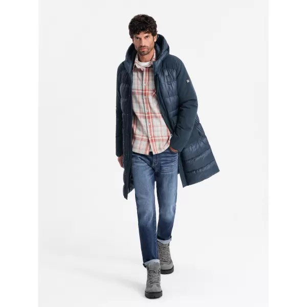  Pánská bunda OMBRE OM-JALJ-0165 NAVY BLUE 