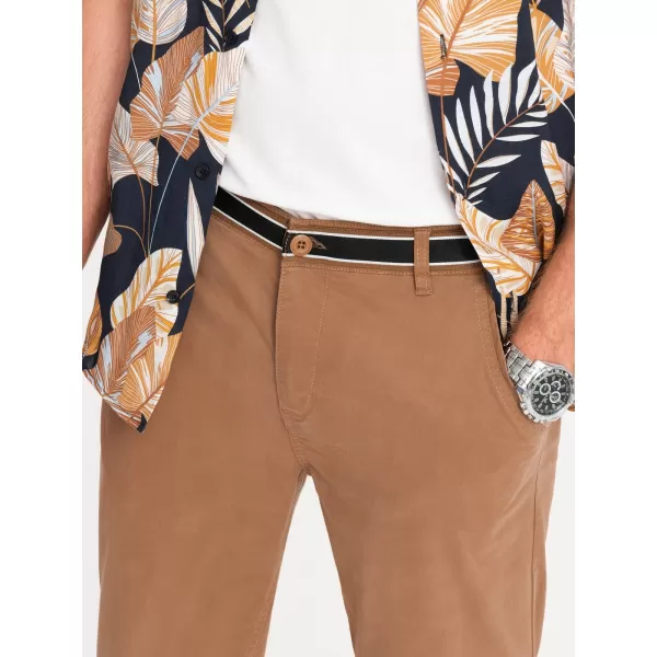  Pánské kalhoty OMBRE OM-PACP-0118 BROWN 