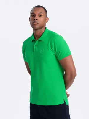 Pánské triko s límečkem OMBRE OM-POBS-0100 NEON GREEN