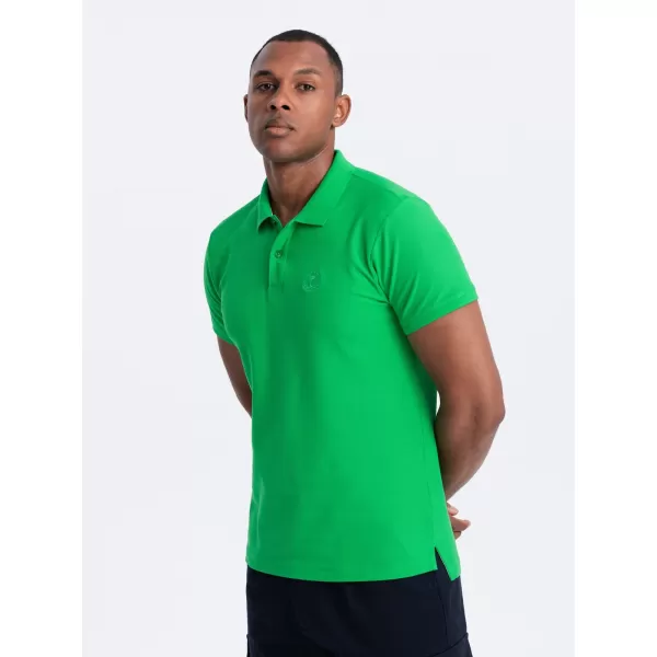  Pánské triko s límečkem OMBRE OM-POBS-0100 NEON GREEN 