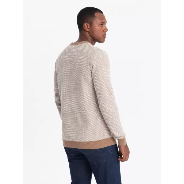  Pánský svetr OMBRE OM-SWSW-0111 LIGHT BROWN 