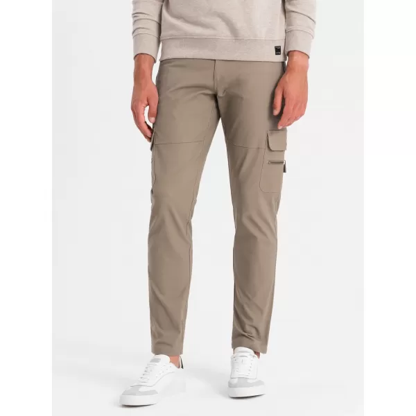 Pánské kalhoty OMBRE OM-PACG-0204 KHAKI 
