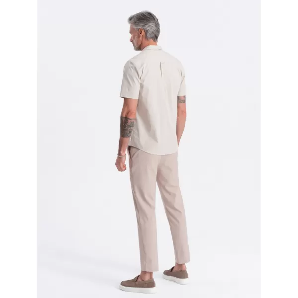  Pánská košile OMBRE OM-SHSS-0168 CREAM 