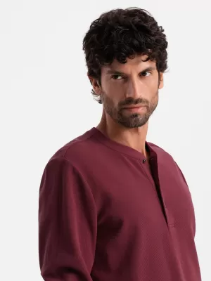 Pánské triko s dlouhým rukávem OMBRE OM-LSCL-0120 MAROON