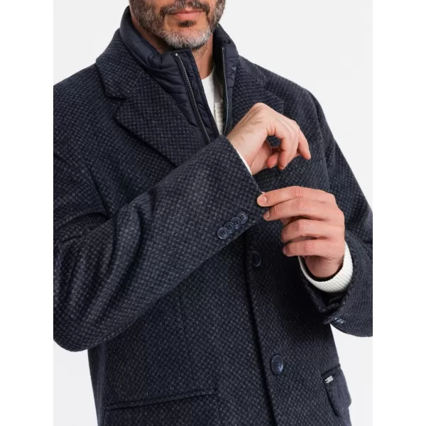  Pánský kabát OMBRE OM-COWC-0121 NAVY BLUE 