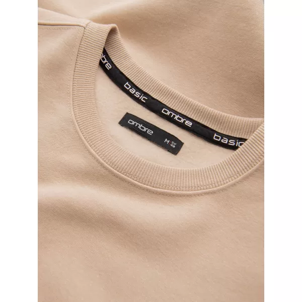  Pánská mikina OMBRE OM-SSBN-0159 BEIGE 