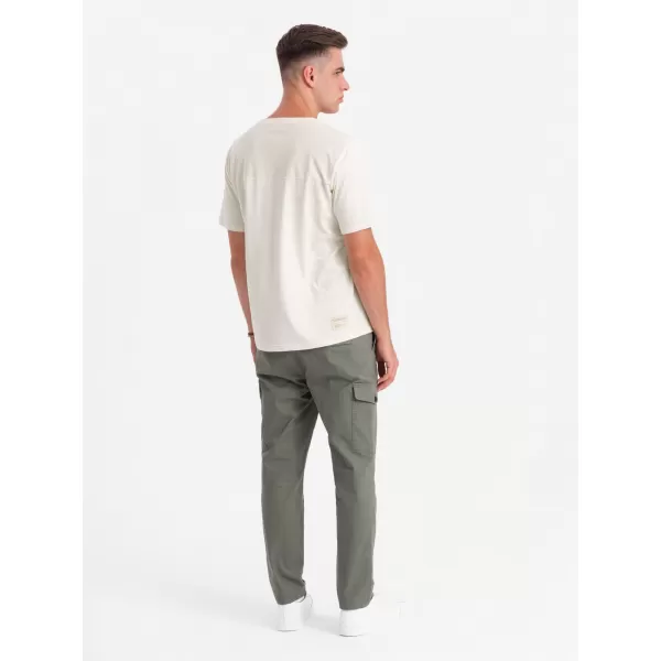  Pánské triko OMBRE OM-TSCT-0171 WHITE 