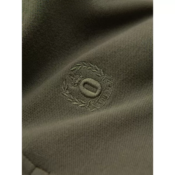  Pánské triko s límečkem OMBRE OM-POBS-0100 DARK OLIVE GREEN 