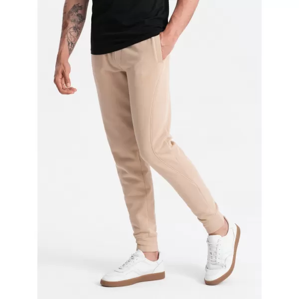  Pánské tepláky OMBRE OM-PABS-0174 BEIGE 