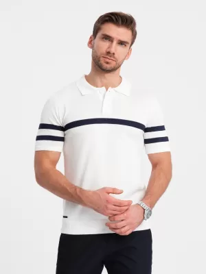 Pánské triko s límečkem OMBRE OM-POSS-0118 WHITE