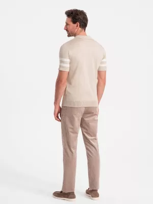Pánské triko s límečkem OMBRE OM-POSS-0118 BEIGE