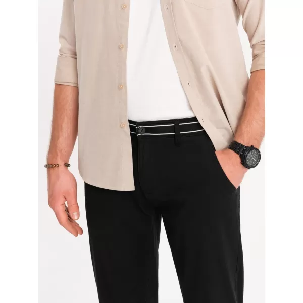  Pánské kalhoty OMBRE OM-PACP-0118 BLACK 