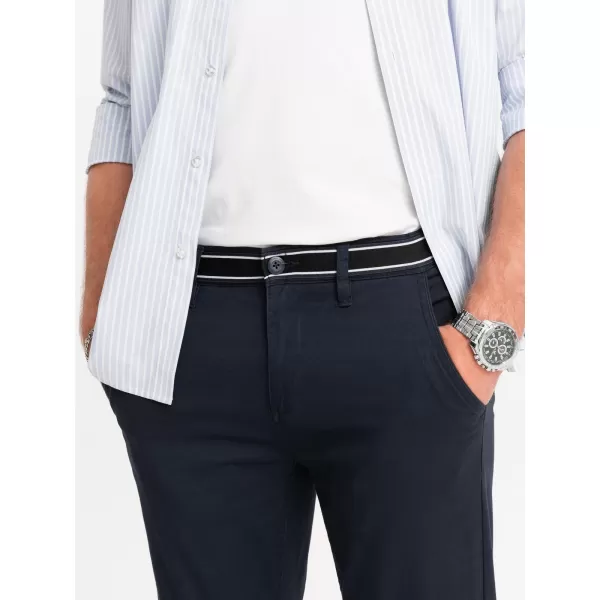  Pánské kalhoty OMBRE OM-PACP-0118 NAVY BLUE 