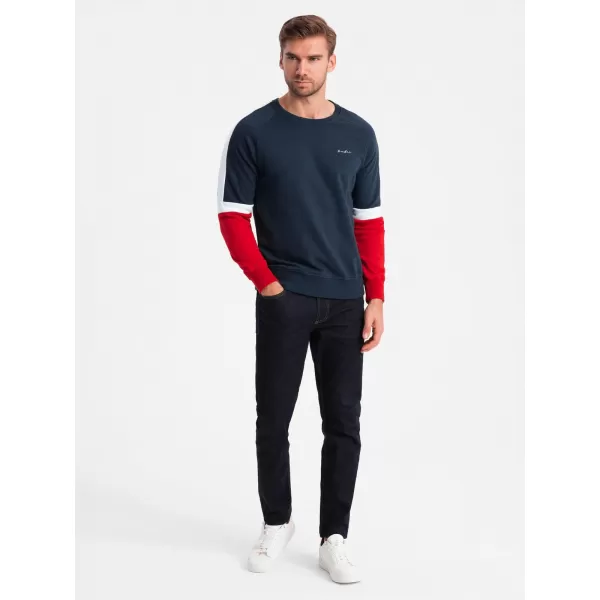  Pánská mikina OMBRE OM-SSNZ-22FW-003 NAVY BLUE 