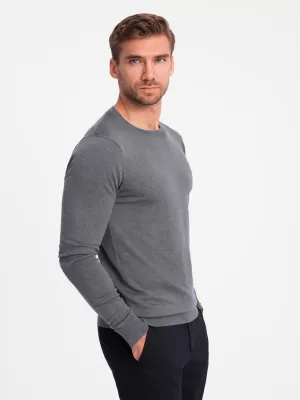 Pánský svetr OMBRE OM-SWBS-0106 GREY MELANGE