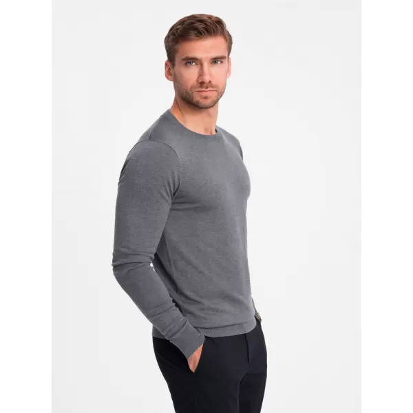  Pánský svetr OMBRE OM-SWBS-0106 GREY MELANGE 