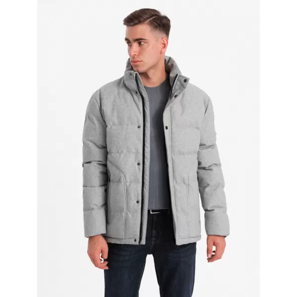  Pánská bunda OMBRE OM-JAHP-0203 GREY MELANGE 