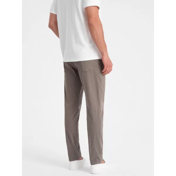  Pánské kalhoty OMBRE OM-PACP-0151 DARK BEIGE 