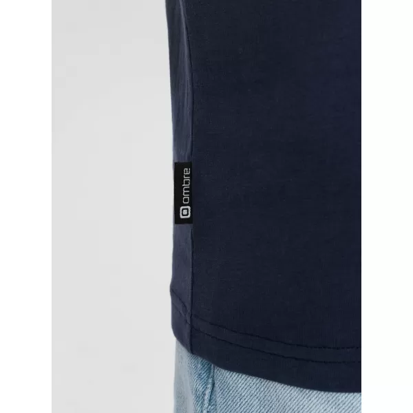  Pánské triko OMBRE OM-TSCT-0109 NAVY BLUE 