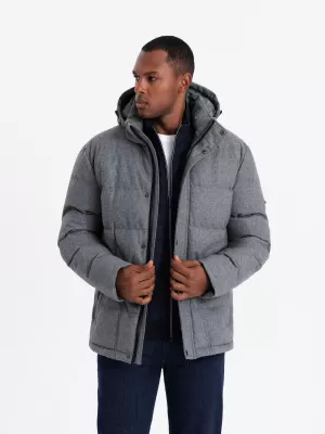 Pánská bunda OMBRE OM-JAHP-0203 GREY