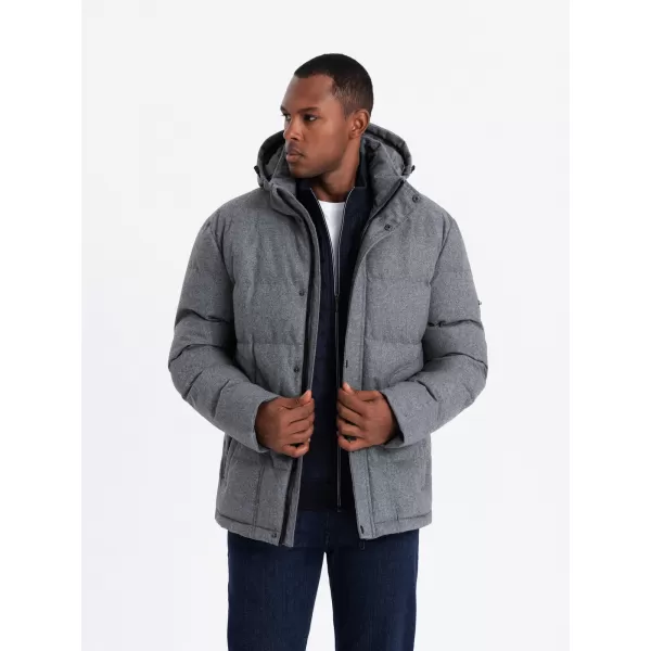  Pánská bunda OMBRE OM-JAHP-0203 GREY 