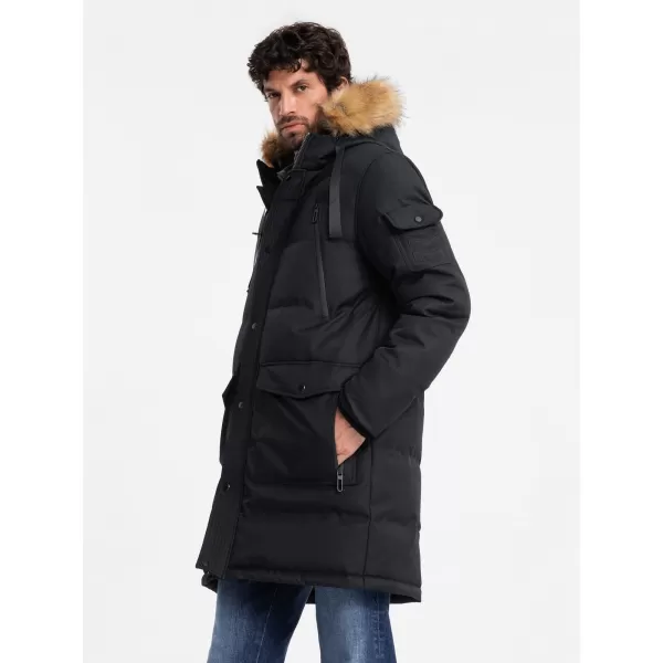  Pánská zimní bunda OMBRE OM-JALJ-0182 BLACK 