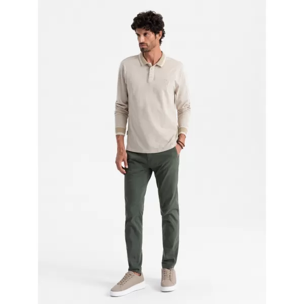  Pánské triko OMBRE OM-POLS-0129 SAND 