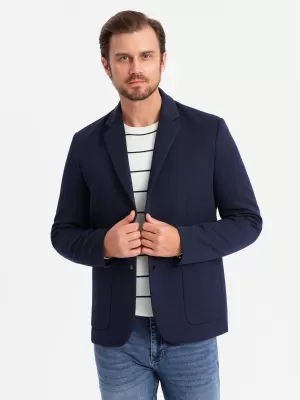 Pánské sako OMBRE OM-BLZB-0133 NAVY BLUE