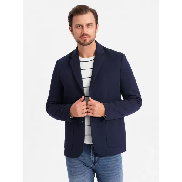  Pánské sako OMBRE OM-BLZB-0133 NAVY BLUE 