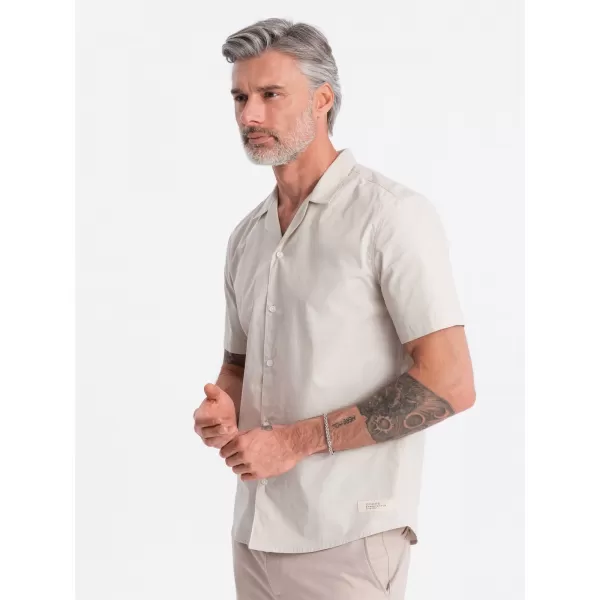  Pánská košile OMBRE OM-SHSS-0168 CREAM 