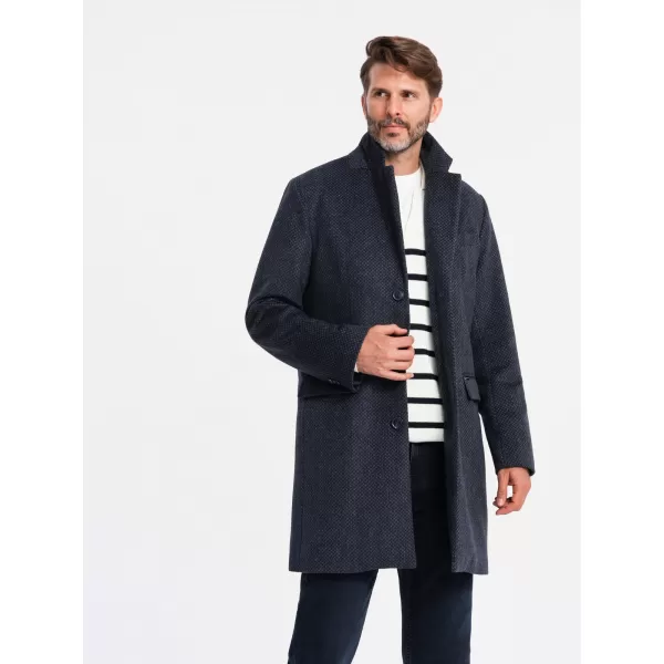  Pánský kabát OMBRE OM-COWC-0121 NAVY BLUE 